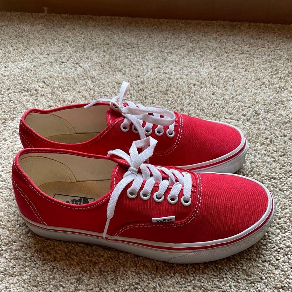 Vans Authentic Skate Shoe - Red Size - Women 9 or Men 7.5